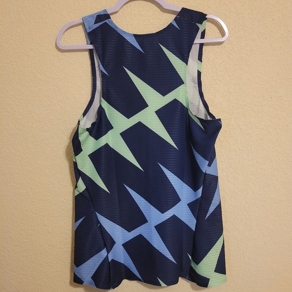 Nike Elite Pro Singlet Mens Size Medium Running Marathon CI0799-XXX Blue Green - Picture 2 of 7